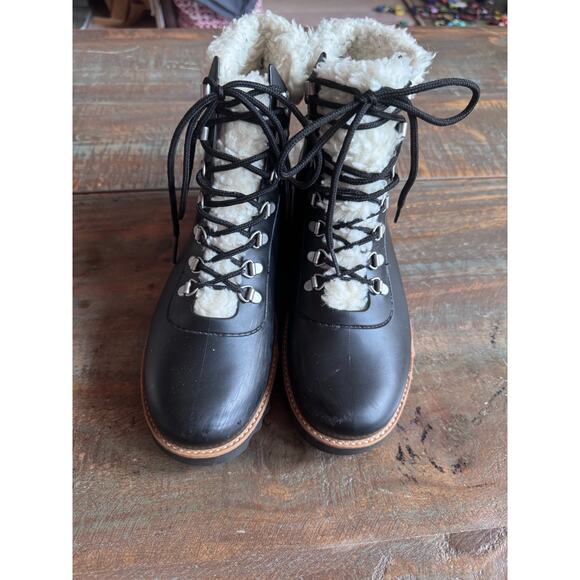 Bernardo Wiley rubber and faux fur boots women’s sz 9 black - Picture 2 of 7